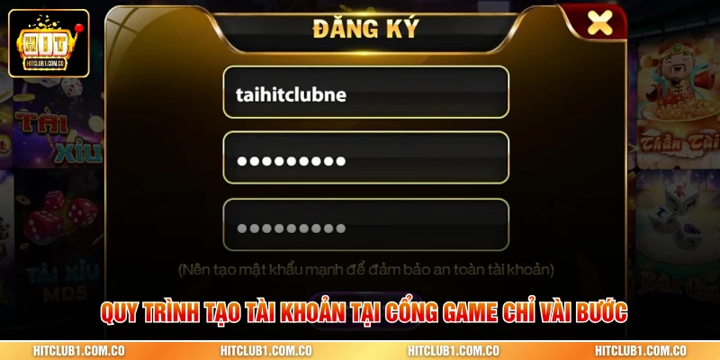 Quy trình tạo tài khoản tại cổng game chỉ vài bước